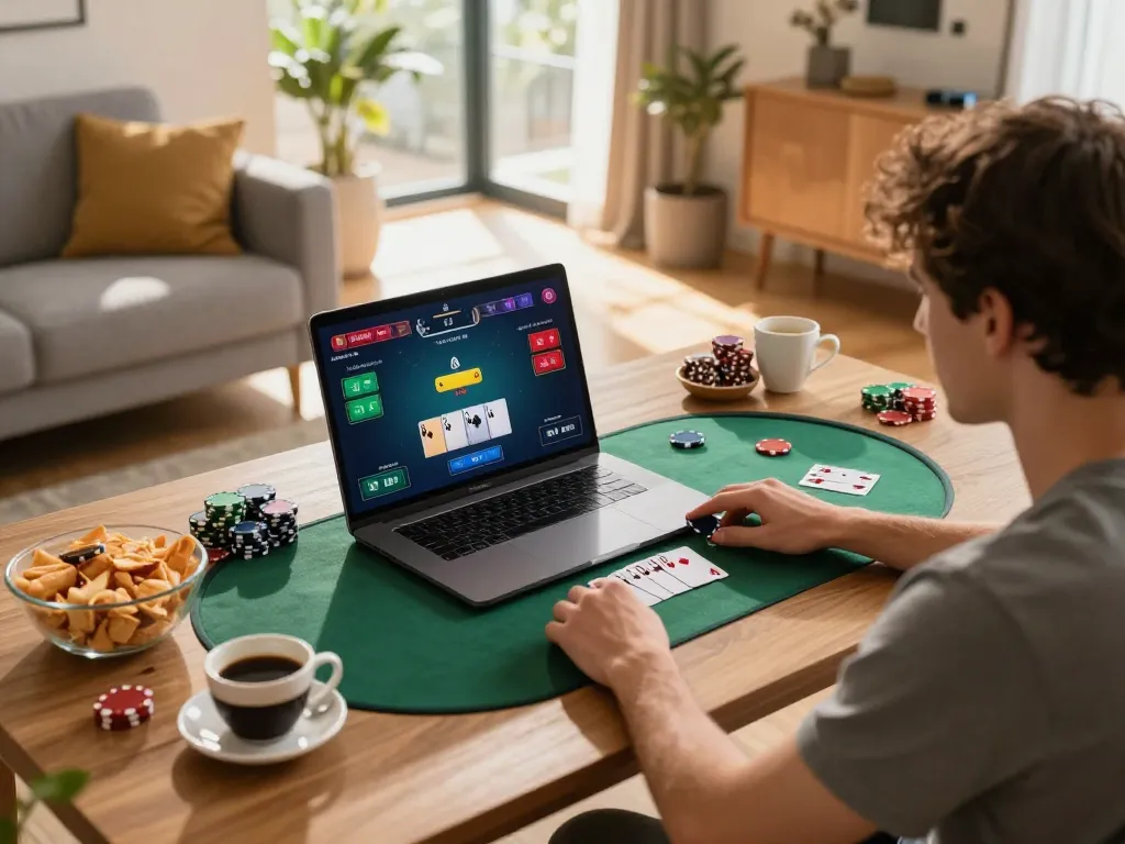 Engaging poker gameplay on top88pq.com with dynamic interface and cozy home setting.