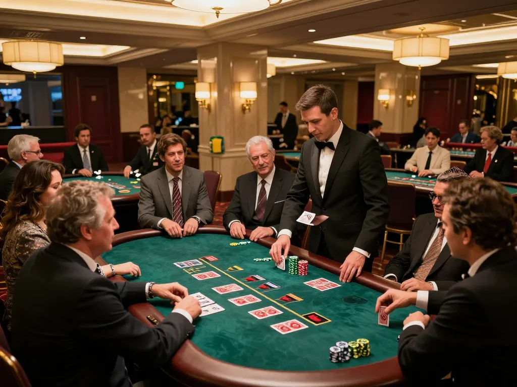 Sky88 blackjack table action with players engaged in strategic gameplay and luxurious casino atmosphere.