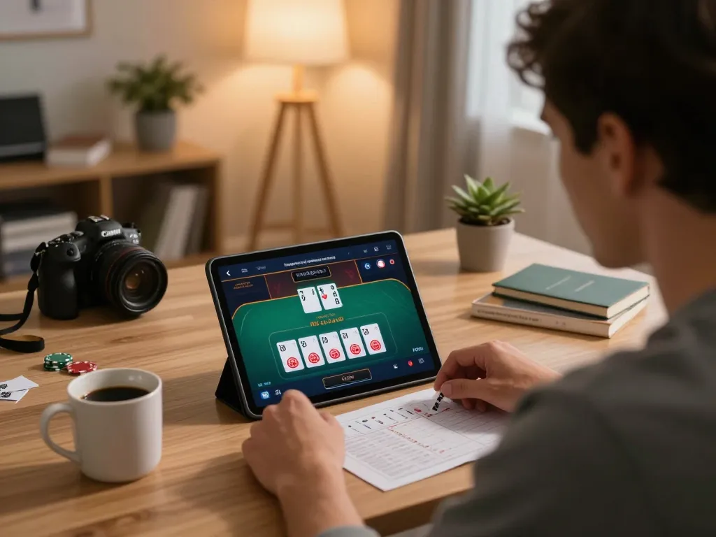 Engage with vb88 online poker strategies in a cozy home gaming setup.