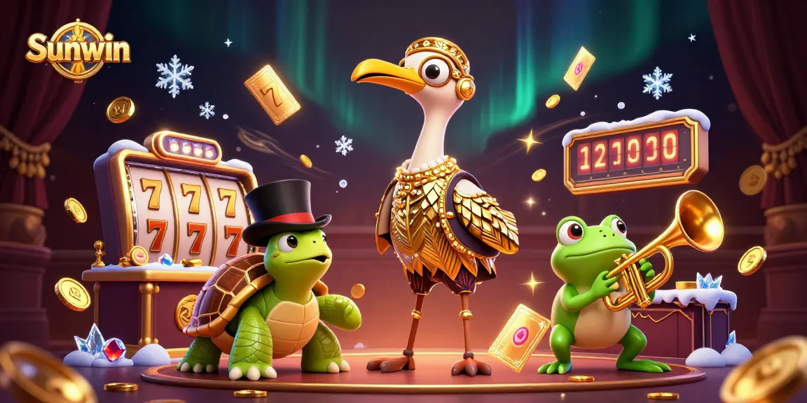 Experience the thrill of slots with Sunwin's vibrant casino scene featuring dynamic characters.