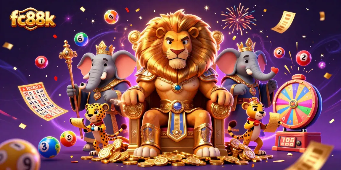 Experience thrilling wins at fc88k with vibrant lottery balls and a regal gaming atmosphere.
