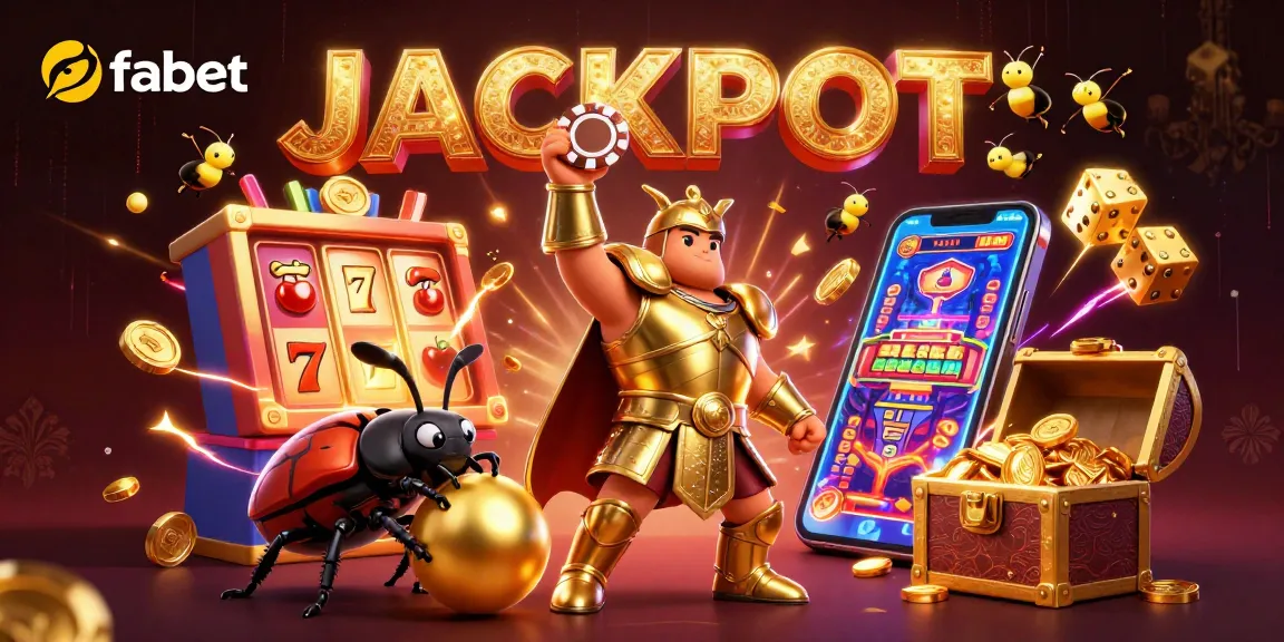 Celebrate big wins at fabet with a vibrant 3D jackpot scene featuring winning symbols and characters.