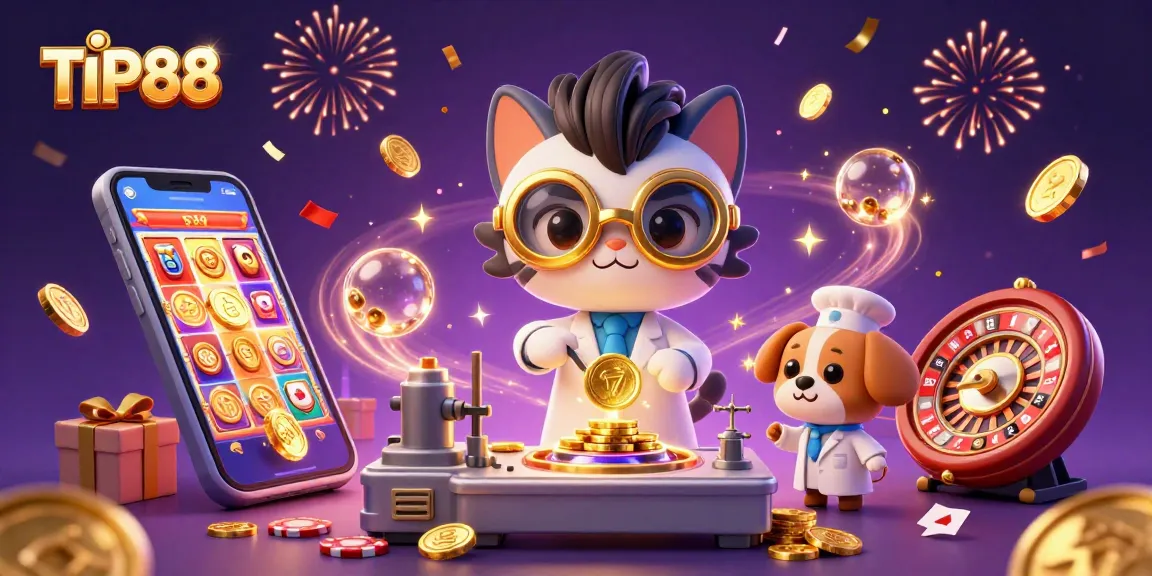 Experience thrilling gameplay with TIP88 featuring golden coins, slot games, and dynamic casino action.