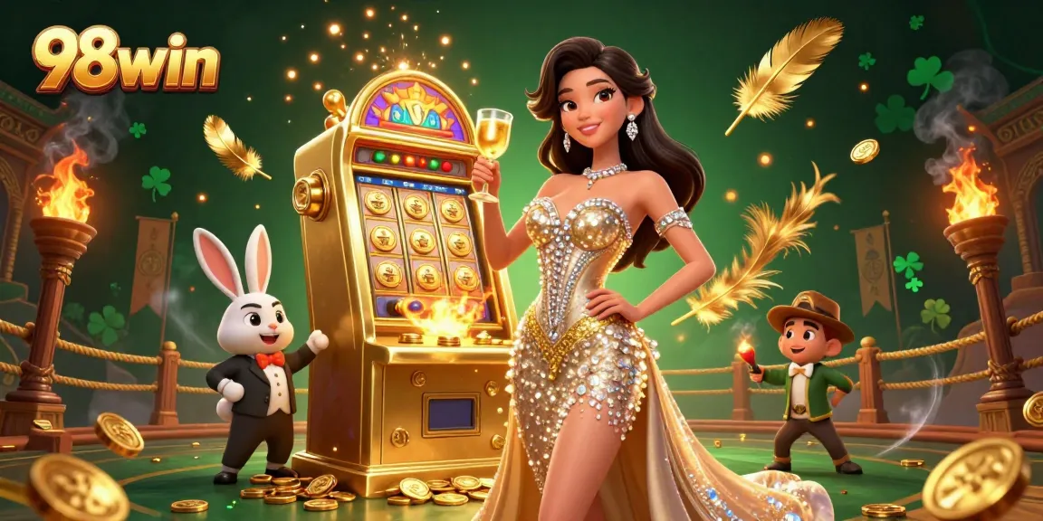 Experience exciting rewards at 98win with a dynamic jackpot scene bursting with coins.