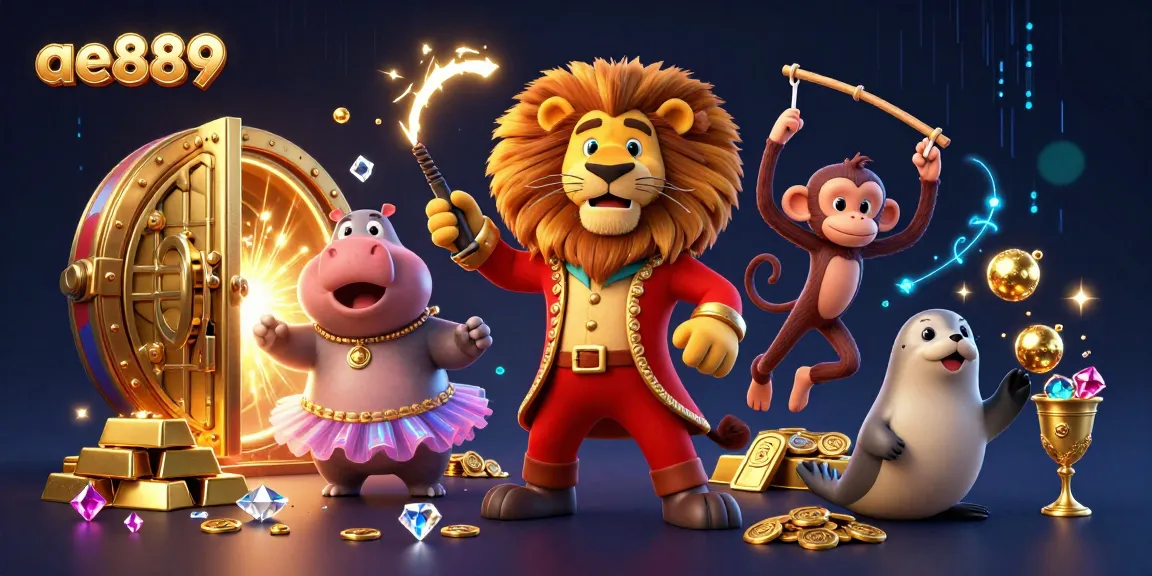 Spin the reels and win big with ae889’s vibrant casino adventure featuring a cartoon circus!